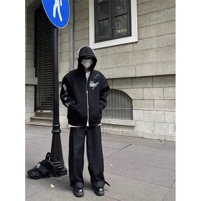 Duoyi Butterfly Print Hoodie