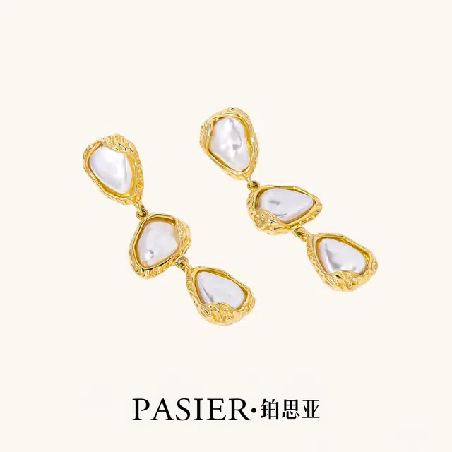 铂思亚 欧美水滴款 铜合金 耳钉 女款