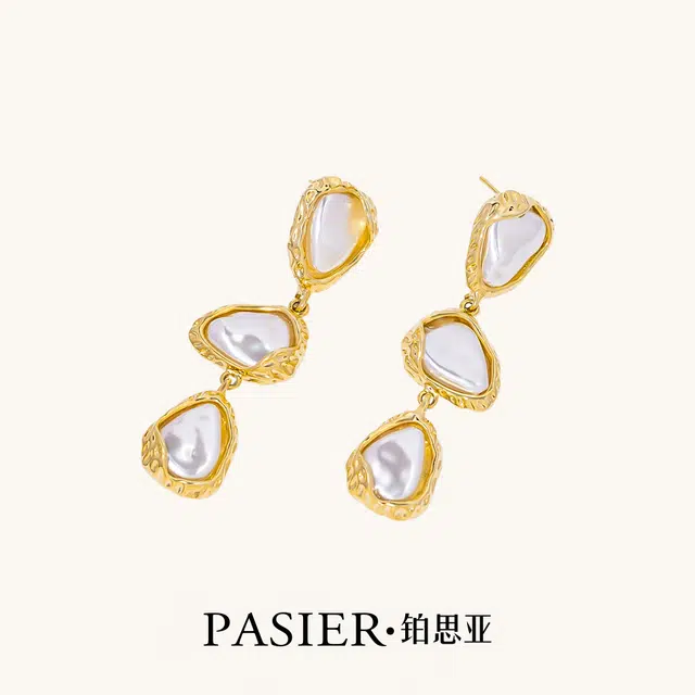 铂思亚 欧美水滴款 铜合金 耳钉 女款