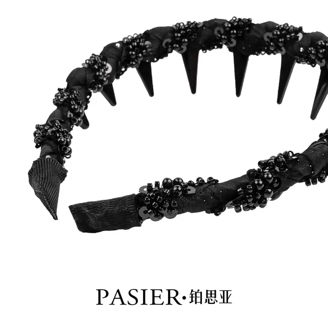 铂思亚 插梳高颅顶齿梳压发轻奢感小香风 布艺 发箍 女款