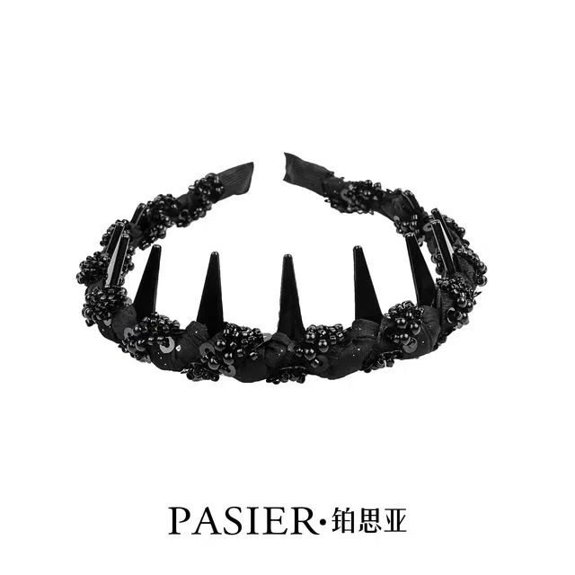 铂思亚 插梳高颅顶齿梳压发轻奢感小香风 布艺 发箍 女款