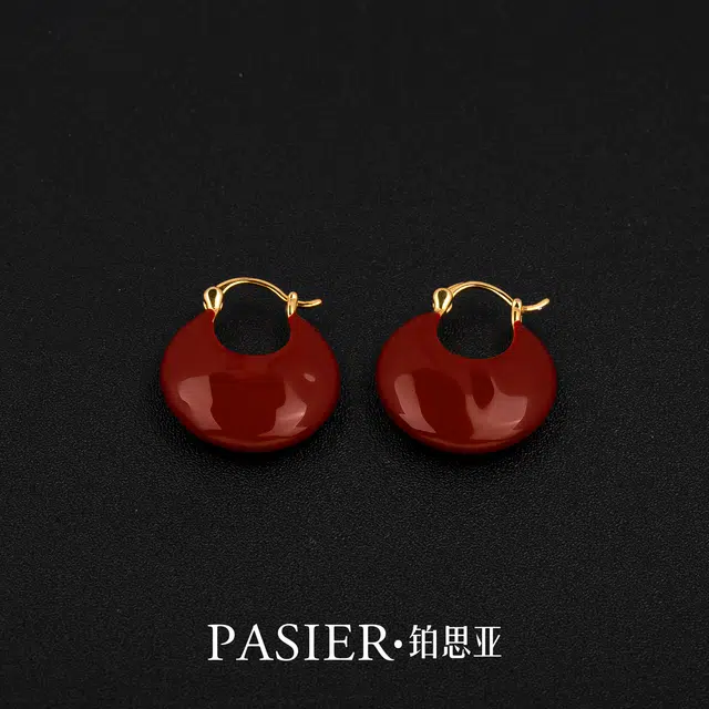 铂思亚 小众气质百搭复古港式 铜合金 耳环 女款