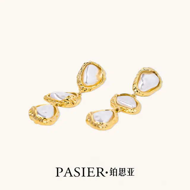 铂思亚 欧美水滴款 铜合金 耳钉 女款