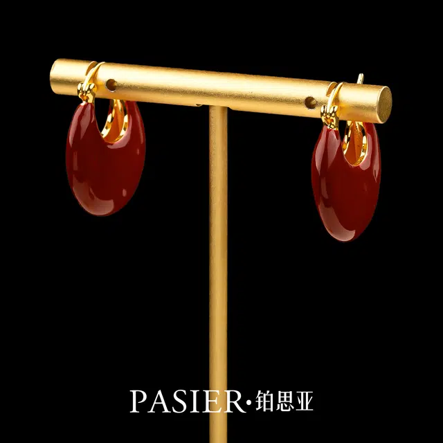 铂思亚 小众气质百搭复古港式 铜合金 耳环 女款