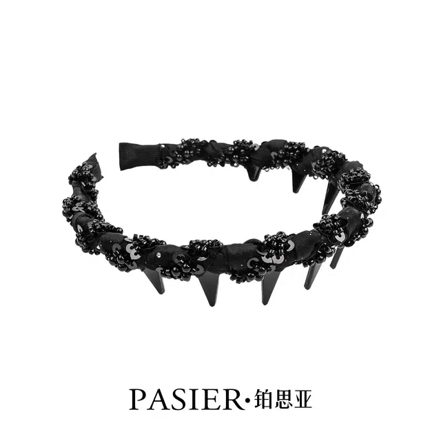 铂思亚 插梳高颅顶齿梳压发轻奢感小香风 布艺 发箍 女款