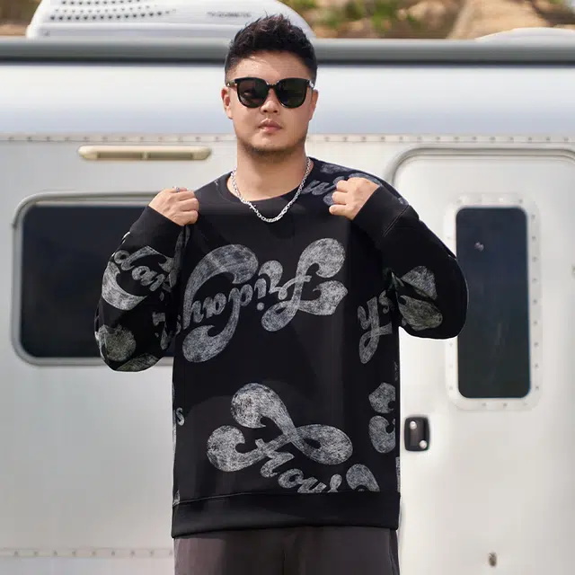 乔拉格 宽松休闲圆领字母套头卫衣 男女同款