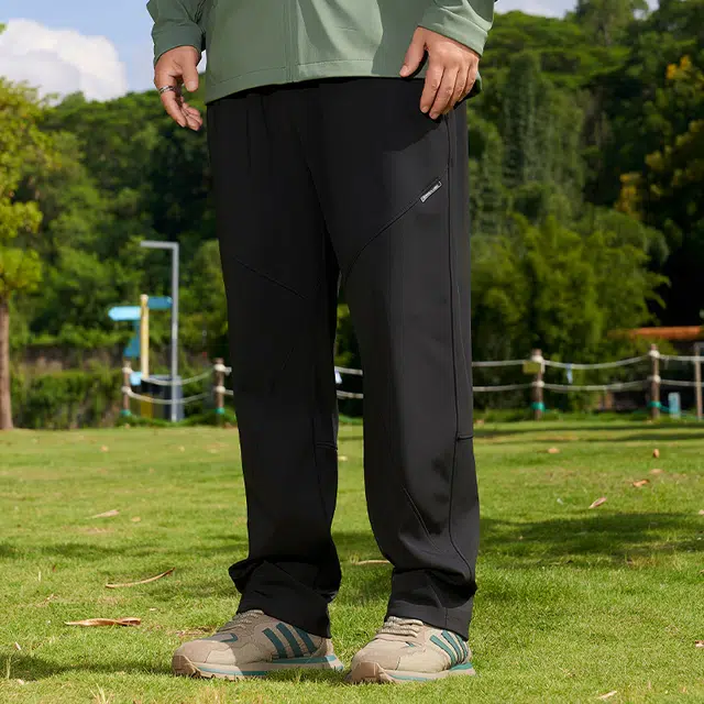 乔拉格 大码男装 宽松显瘦拼接直筒休闲裤 男女同款
