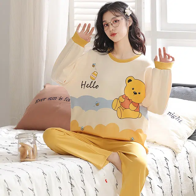 帕兰朵 长袖可外穿家居服柔软舒适睡衣套装 女款
