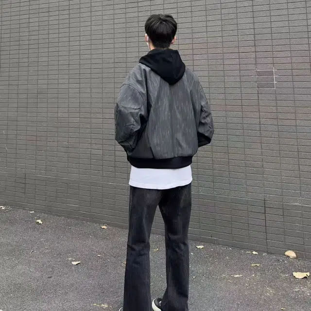 笔杏 原创设计美式复古棒球服潮牌做旧连帽双拉链感工装外套高街小众机能风痞帅夹克 男女同款