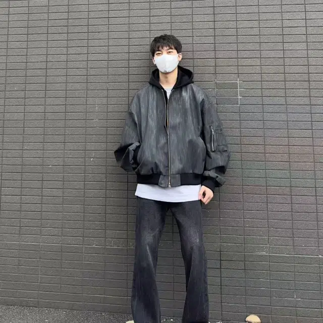 笔杏 原创设计美式复古棒球服潮牌做旧连帽双拉链感工装外套高街小众机能风痞帅夹克 男女同款