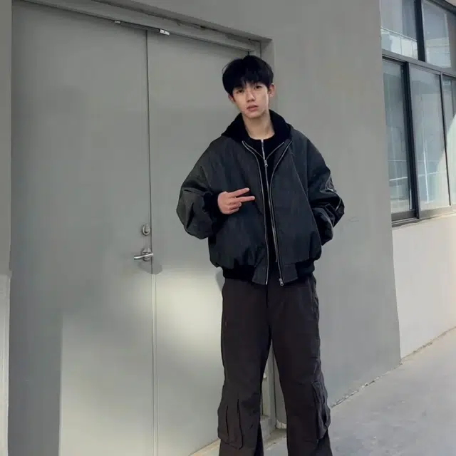 笔杏 原创设计美式复古棒球服潮牌做旧连帽双拉链感工装外套高街小众机能风痞帅夹克 男女同款