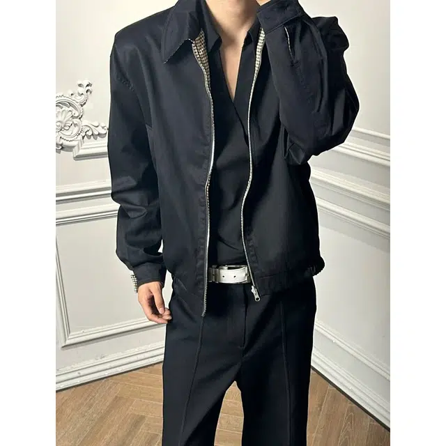 蛊惑 老钱风千鸟格双面穿外套秋季高级感短款哈灵顿夹克 男女同款