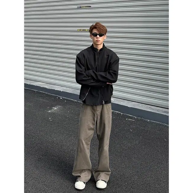 蛊惑 美式高街垫肩外套休闲百搭痞帅高级感硬派穿搭立领夹克 男女同款