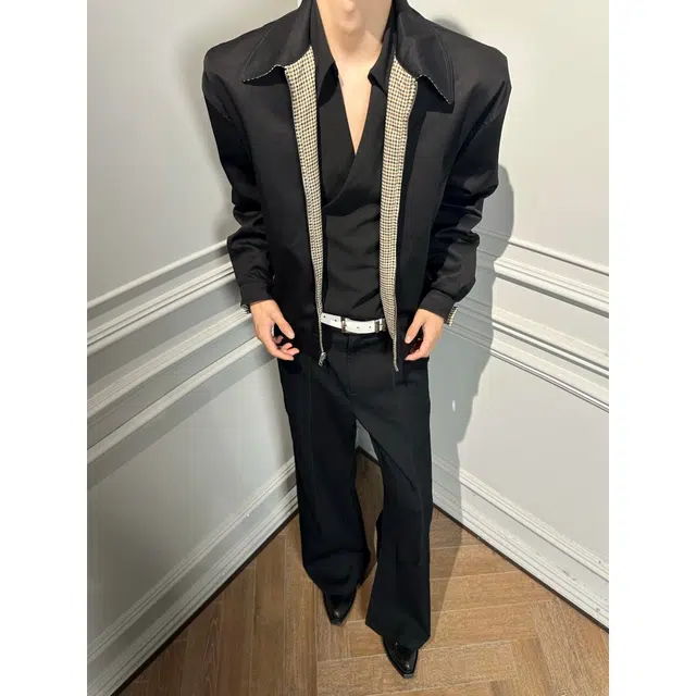 蛊惑 老钱风千鸟格双面穿外套秋季高级感短款哈灵顿夹克 男女同款