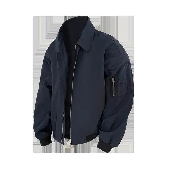 蛊惑 复古男春秋美式潮牌高街痞帅慵懒感廓形飞行员外套翻领棒球服夹克 男女同款