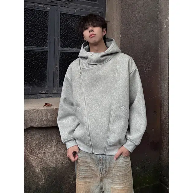 蛊惑 美式双拉链解构开衫外套秋季痞帅高级感小众设计感连帽卫衣 男女同款