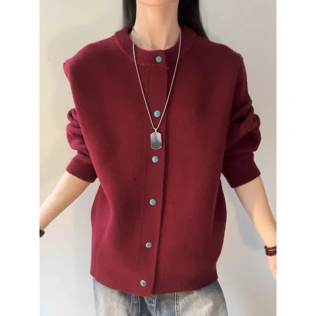 蛊惑 美式复古开衫外套秋冬高级感外穿毛线衣宽松休闲针织衫 男女同款