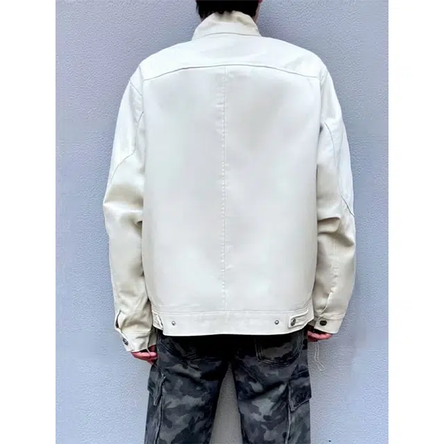 蛊惑 美式复古工装外套潮牌高街痞帅水洗帆布哈灵顿夹克 男女同款