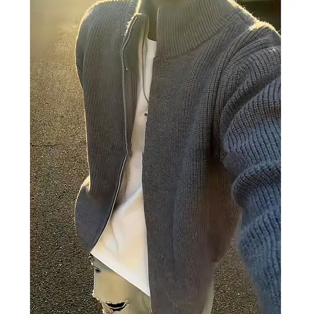 蛊惑 美式拉链开衫连帽套头高领宽松加厚高级感慵懒风修身复古运动外套百搭针织衫  男女同款