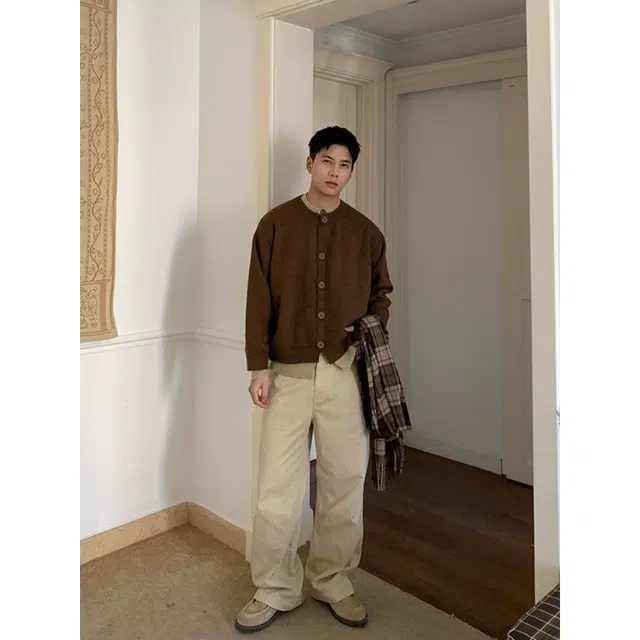 蛊惑 美式复古假两件设计感毛衣开衫秋冬慵懒风高级感外穿针织衫 男女同款