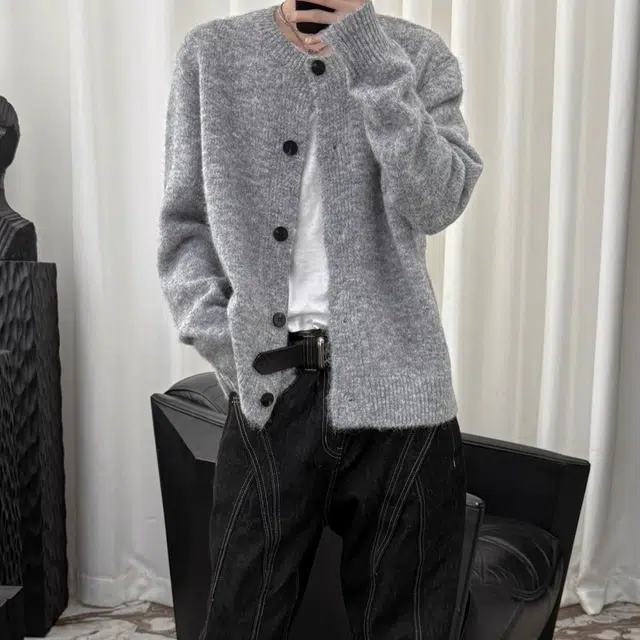 蛊惑 美式潮牌宽松复古慵懒风开衫休闲高级感百搭韩系氛围感针织衫 男女同款