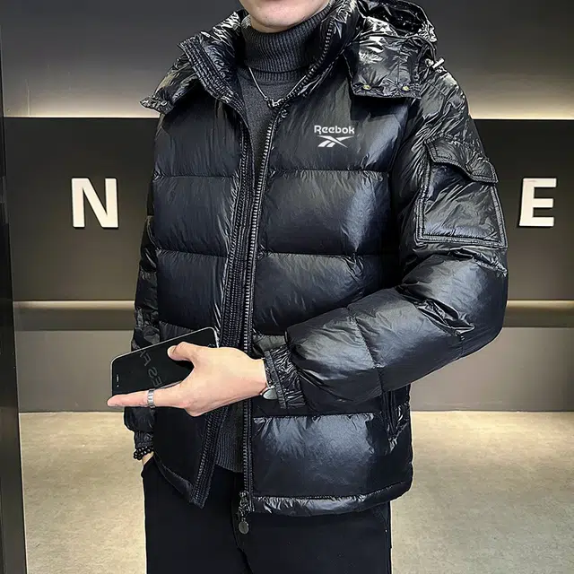 Reebok Detachable Hood Quilted Down Jacket