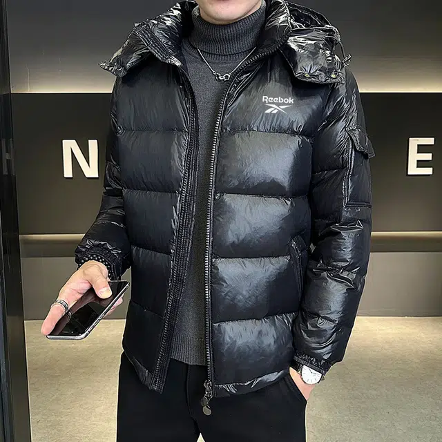 Reebok Detachable Hood Quilted Down Jacket