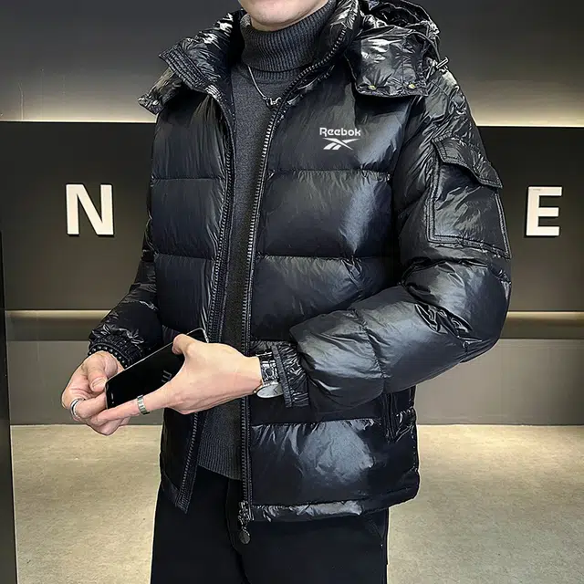 Reebok Detachable Hood Quilted Down Jacket