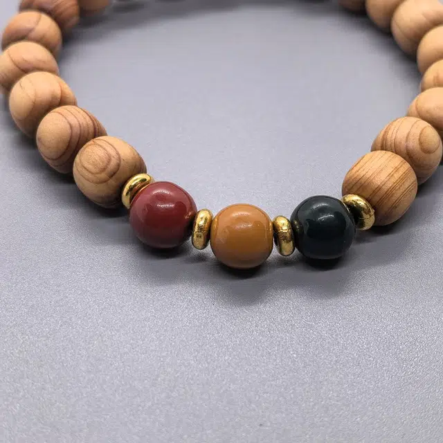 亮尊 新中式国潮好运连连进宝多财多运文玩 崖柏 手串 男女同款情侣款