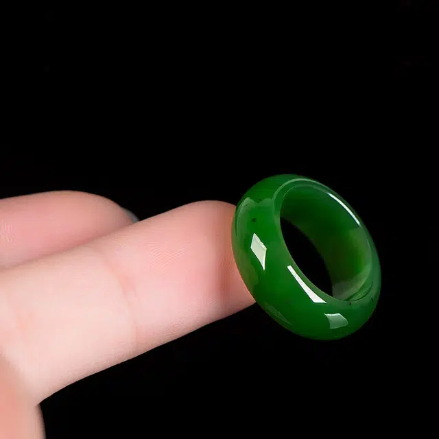 九隆古 中式国潮复古小众招财转运 百搭 玻璃猫眼 戒指 男女同款情侣款