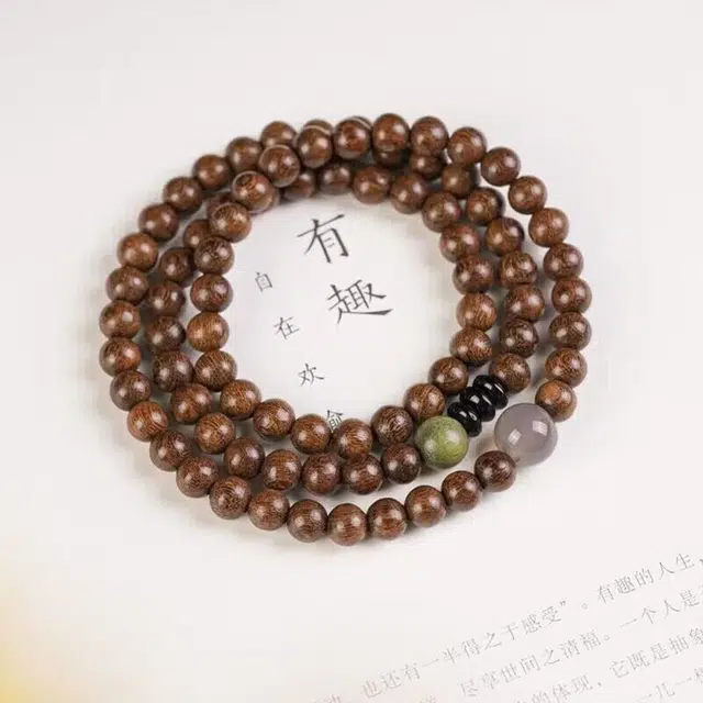 九隆古 新中式国潮转运时来运转 考试考研上岸 双圈叠戴 生日纪念日送礼好礼盒装#好运 金丝檀木 手串 男女同款情侣款