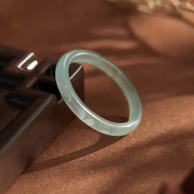 九隆古 文艺轻奢田园 新中式国潮小众高级 玻璃猫眼 戒指 男女同款情侣款