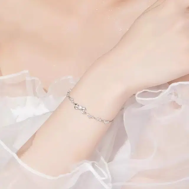 九隆古 超闪蝴蝶结 甜心高级感首饰 甜美可爱表白好运 合金 手链 女款