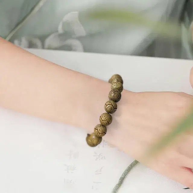 九隆古 雕刻莲花 好运莲莲 考试考研上岸 诸事顺遂招财纳福 国潮文玩盘玩佛珠转运珠手饰#好运 檀木 手串 男女同款情侣款