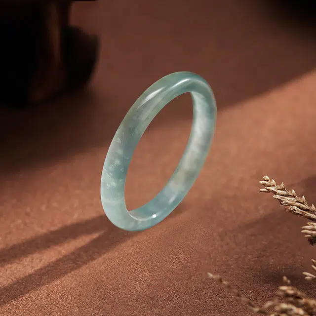 九隆古 文艺轻奢田园 新中式国潮小众高级 玻璃猫眼 戒指 男女同款情侣款