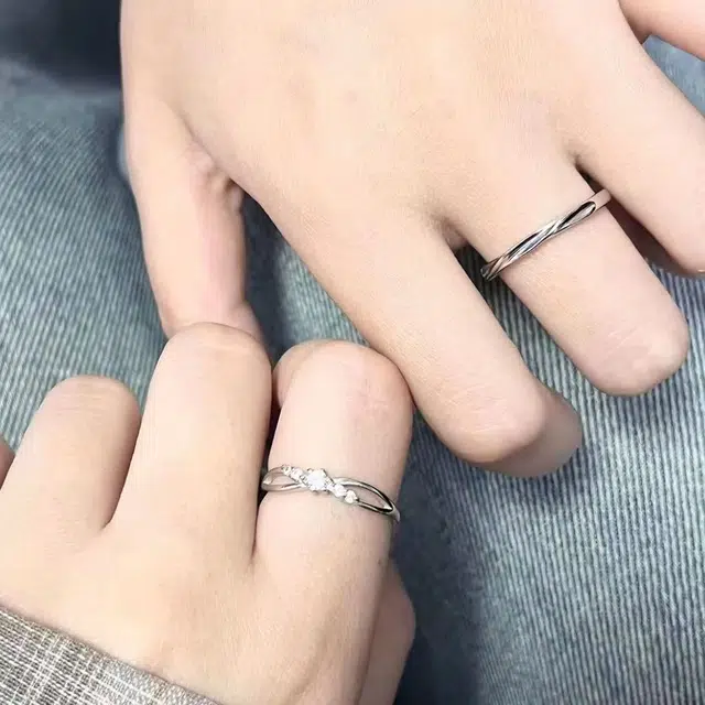 【吸金】莫比乌斯环对戒 轻奢纯爱恋爱告白 钟爱久久 开口戒 戒指一对 九隆古 貔貅宝宝转运珠#好运 合金 手绳 男女同款情侣款