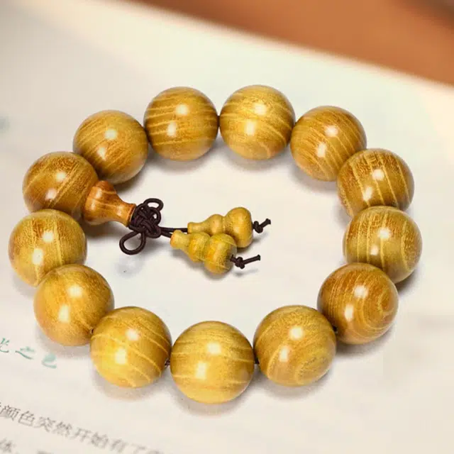 九隆古 精工小孔 福禄葫芦 新中式国潮复古小众 檀木 木作手串 男女同款情侣款 黄金檀