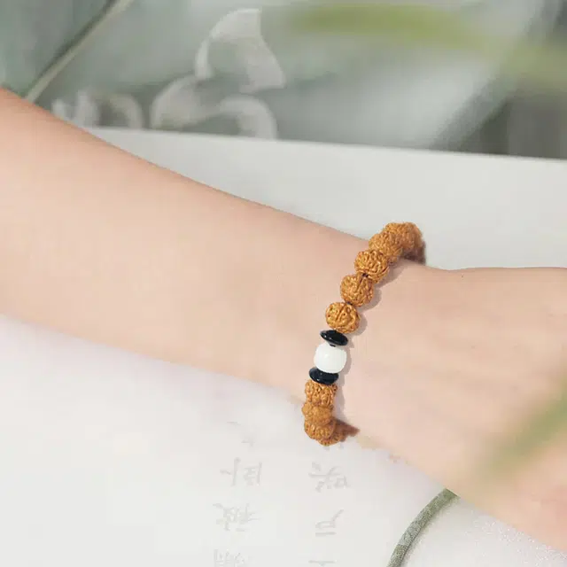 九隆古 新中式国潮复古小众设计高级感手捻串珠 招财纳福 生日圣诞新年元旦 送礼盒物#好运 金刚菩提 手串 男女同款情侣款