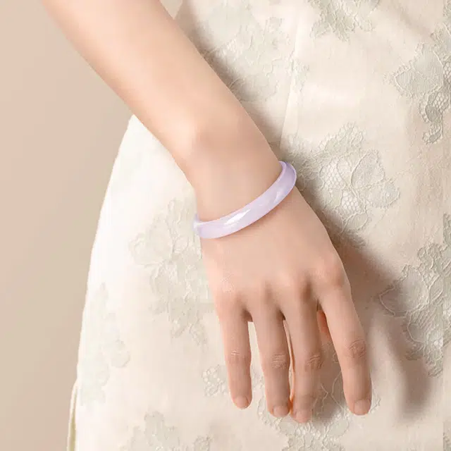 【一步一响】 九隆古 白月光美人条精致素雅 新中式国潮古风古色旗袍汉服贵妃镯宫廷风高级轻奢镯子#好运 玻璃猫眼 玉石手镯 女款