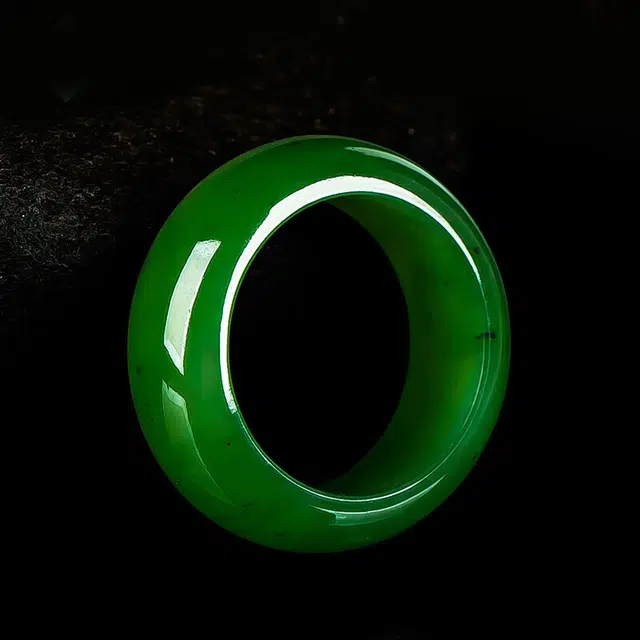 九隆古 中式国潮复古小众招财转运 百搭 玻璃猫眼 戒指 男女同款情侣款