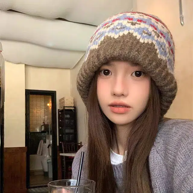 无限兔 提花费尔岛护耳帽子针织毛线包包帽巴克拉拉法加厚保暖雷锋帽 腈纶 绒线帽 男女同款情侣款