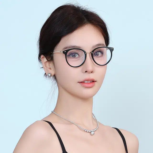 无限兔 半框素颜显脸金属框架简约户外韩版超轻上班通勤方便小清新 光学镜架 男女同款情侣款