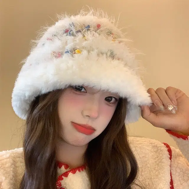 【彩色小糖豆】 无限兔 出游氛围感保暖护耳百搭可爱毛绒防风 针织 绒线帽 男女同款情侣款
