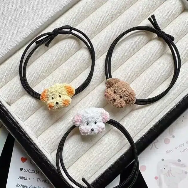 【可爱小狗狗】 无限兔 简约卡通动物  发饰高马尾扎发皮筋甜美 树脂 头绳 女款