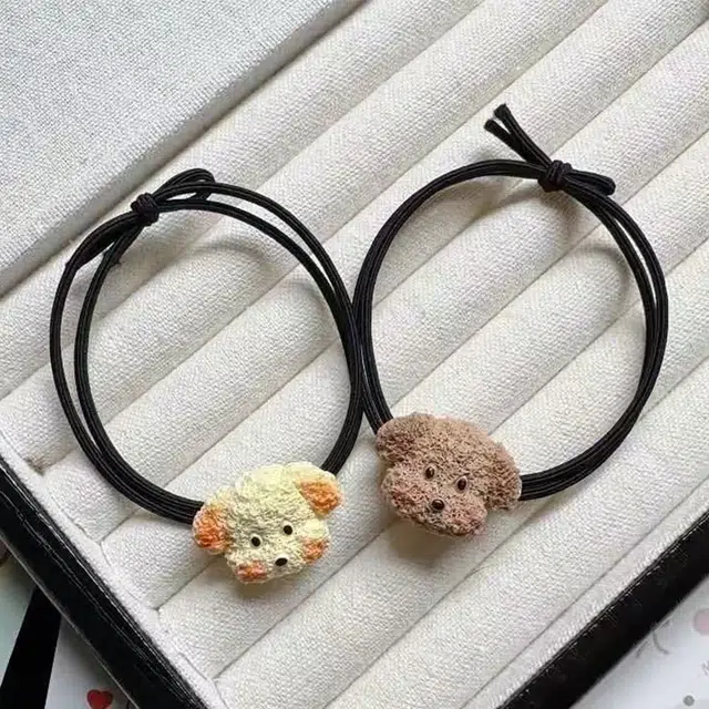 【可爱小狗狗】 无限兔 简约卡通动物  发饰高马尾扎发皮筋甜美 树脂 头绳 女款