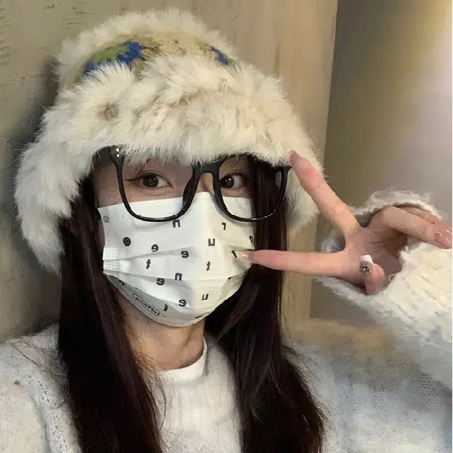 【手工兔毛醒狮】 无限兔 可爱保暖毛绒针织显脸小百搭护耳毛茸茸水桶帽#好运 兔绒+腈纶 绒线帽毛线帽 男女同款情侣款