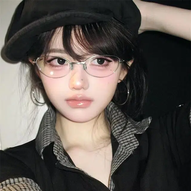 无限兔 韩系时尚防蓝光时尚超轻细边平光镜 金属 椭圆形 光学镜架 男女同款情侣款