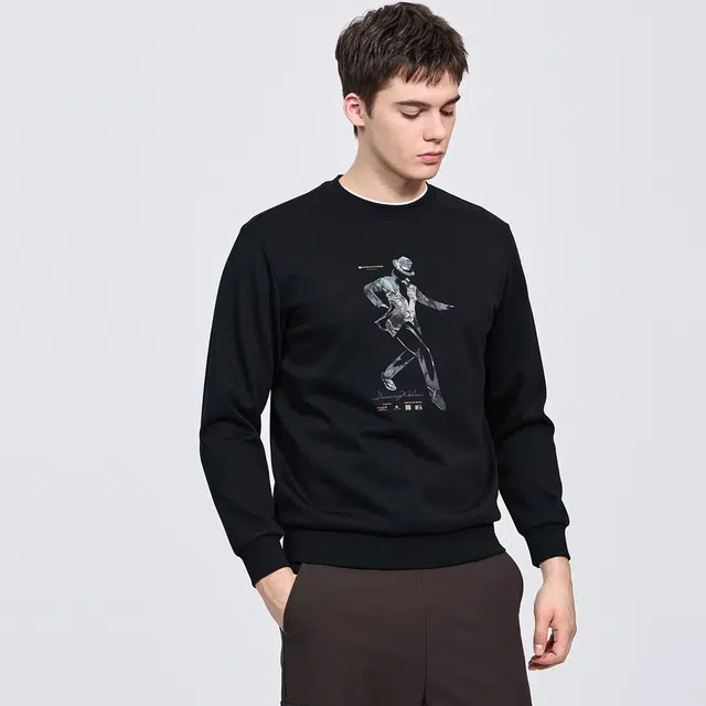 与狼共舞 美式高街风潮流时尚个性印花通勤休闲百搭青年年轻款抗菌弹力亲肤套头圆领卫衣 男款