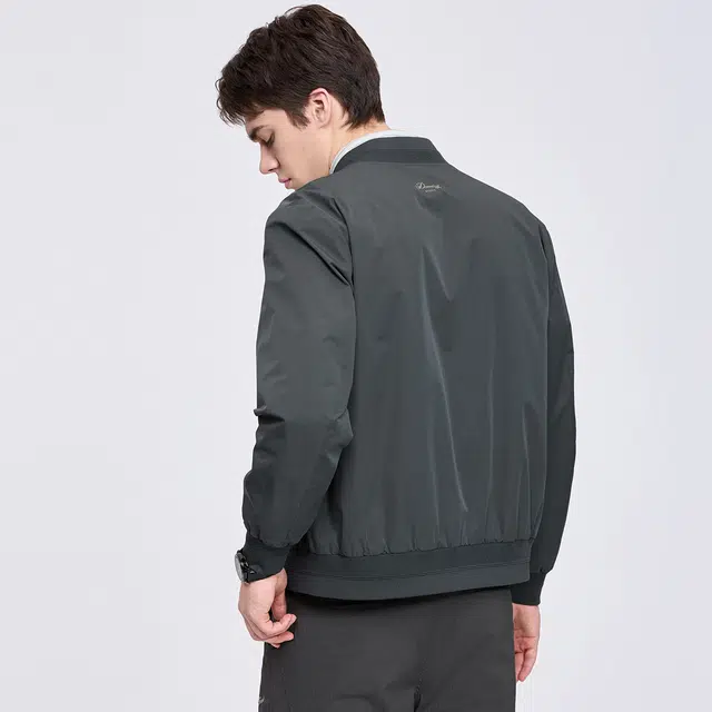 与狼共舞 工装轻商务休闲极简风抗皱防风精致内里行政通勤纯色百搭棒球领夹克外套 男款