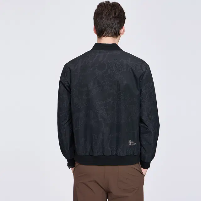 与狼共舞 潮流高街风暗纹印花时尚休闲百搭精致刺绣抗皱防风棒球领夹克外套 男款
